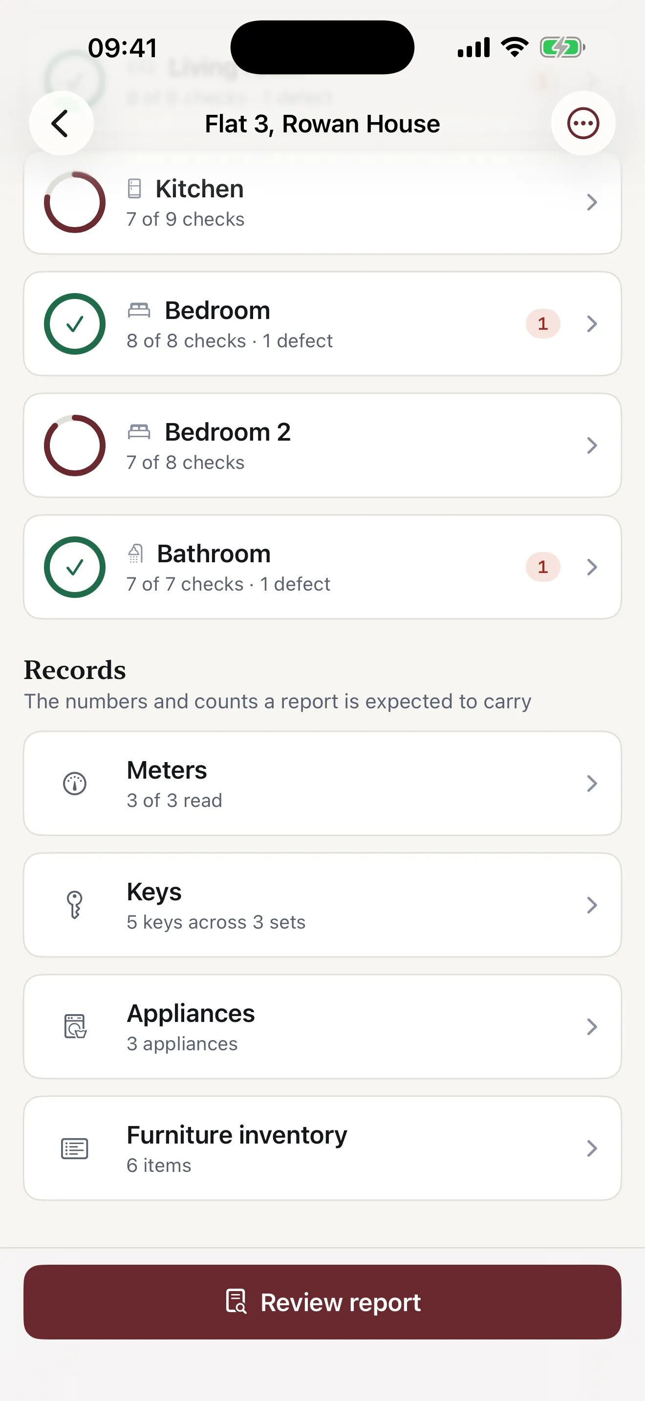 Room by room, with what each one still owes you — screenshot