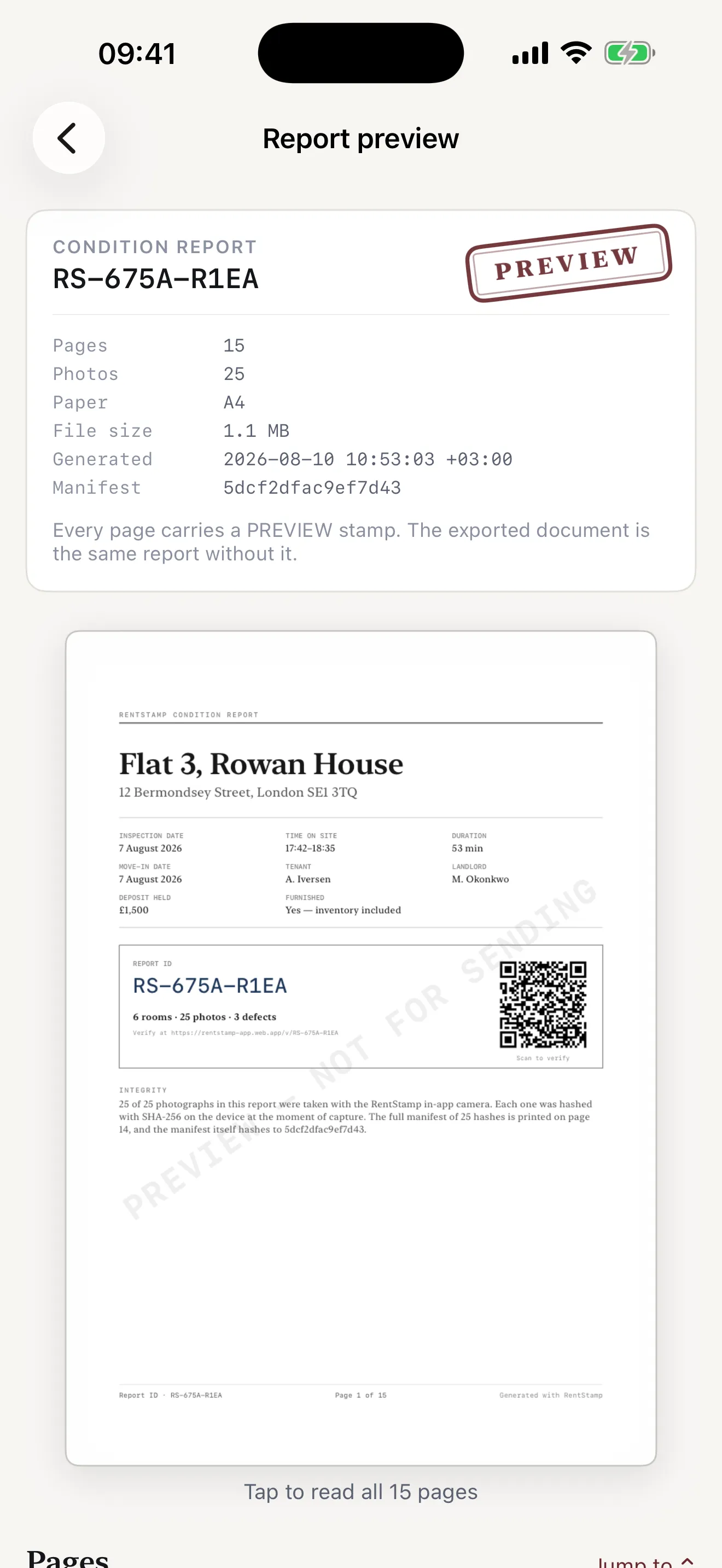 The real document, before you pay for it — screenshot