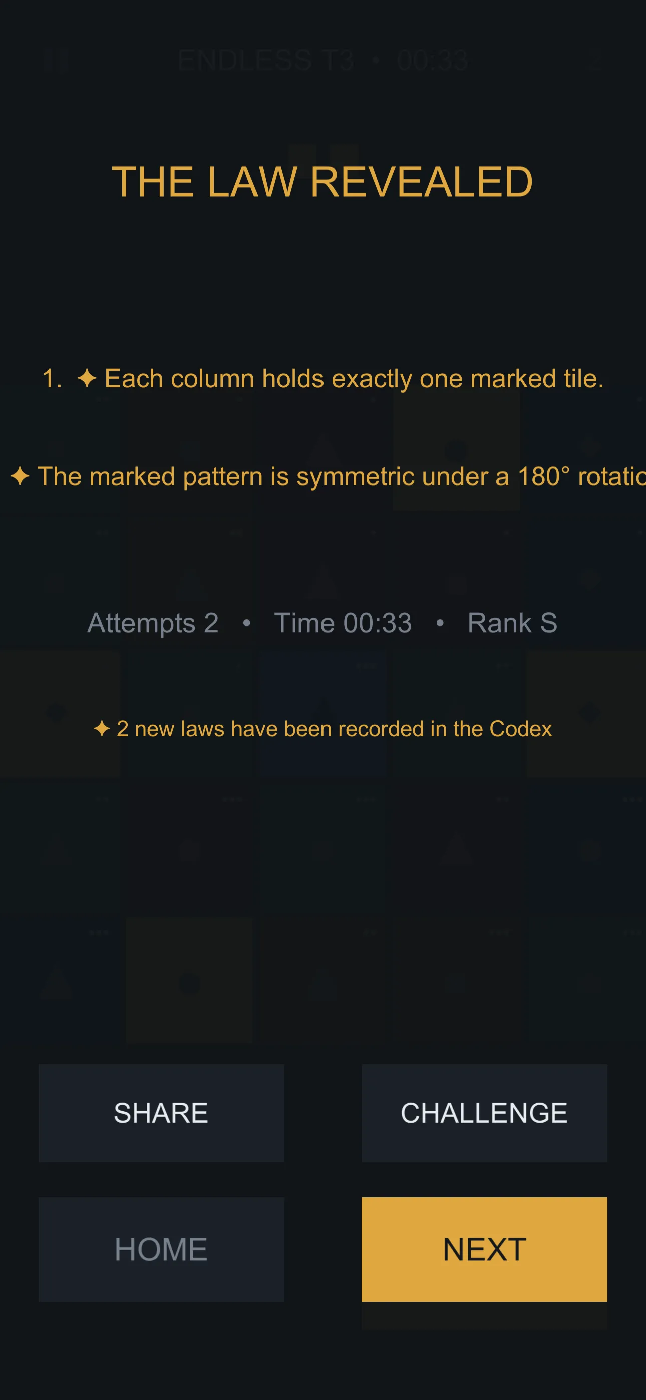 Solve it and the Law is finally spoken — then recorded in your Codex — screenshot