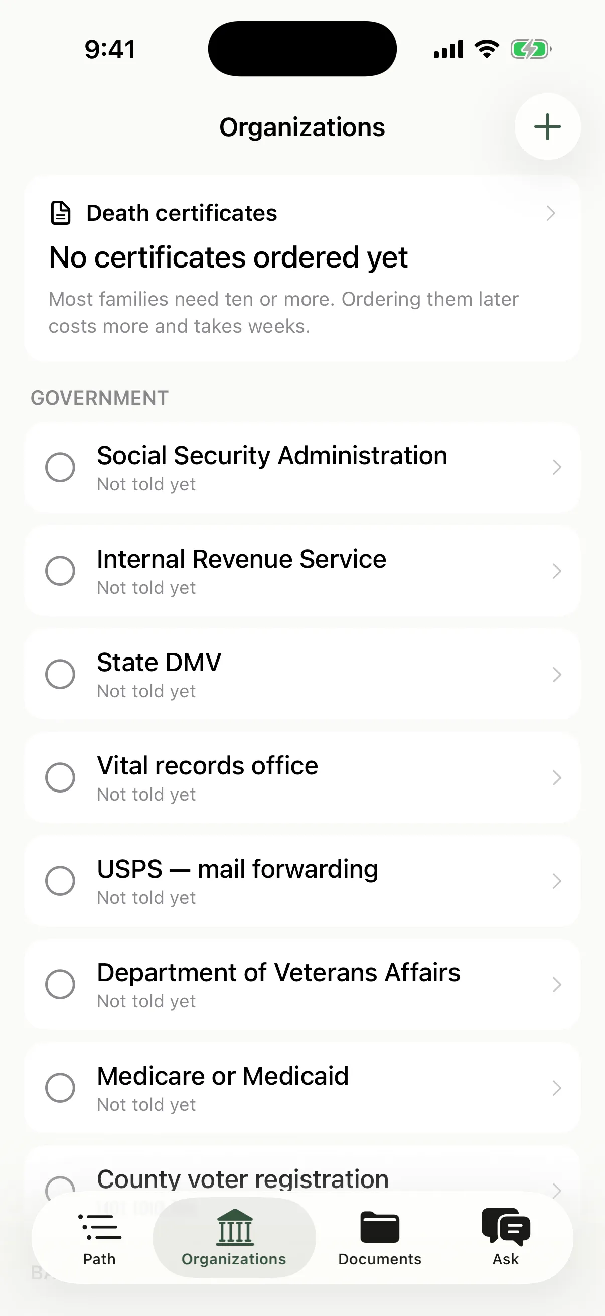 Who has been told, and how many certificates are left — screenshot